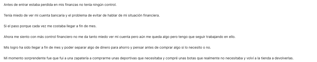 Correo de Elena contando cómo dejó de tener miedo a mirar su cuenta