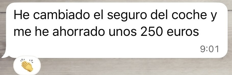 WhatsApp de Nina: he cambiado el seguro del coche y me he ahorrado unos 250 euros